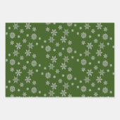 ヴィンテージサンタクリスマスツリーと雪片 ラッピングペーパーシート (正面3)