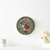 ヴィンテージサンタクリスマスナンバリングウォールクロック ラウンド壁時計 (ホーム)