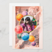 ヴィンテージサンタクリスマスバブルの喜びと幸せ シーズンカード (正面/裏面)