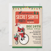 ヴィンテージサンタクリスマスパーティの招待状 招待状 (正面)
