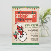 ヴィンテージサンタクリスマスパーティの招待状 招待状 (スタンド正面)