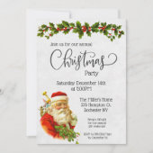 ヴィンテージサンタクリスマスパーティの招待状 招待状 (正面)