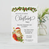 ヴィンテージサンタクリスマスパーティの招待状 招待状 (スタンド正面)