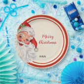 ヴィンテージサンタクリスマスパーティー ペーパープレート (パーティー)