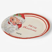 ヴィンテージサンタクリスマスパーティー ペーパープレート (アングル)