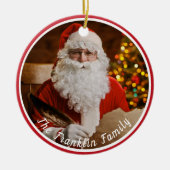 ヴィンテージサンタクリスマスファミリーがパーソナライズ セラミックオーナメント (正面)