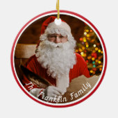 ヴィンテージサンタクリスマスファミリーがパーソナライズ セラミックオーナメント (裏面)