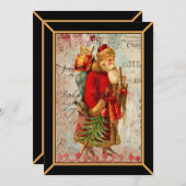 ヴィンテージサンタクリスマスホリデーカード (正面/裏面)