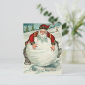 ヴィンテージサンタクリスマスポストカード シーズンポストカード (スタンド正面)