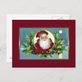ヴィンテージサンタクリスマスポストカード シーズンポストカード (正面/裏面)