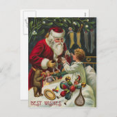 ヴィンテージサンタクリスマスポストカード シーズンポストカード (正面/裏面)