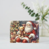 ヴィンテージサンタクリスマスポストカード ポストカード (スタンド正面)