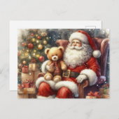 ヴィンテージサンタクリスマスポストカード ポストカード (正面/裏面)