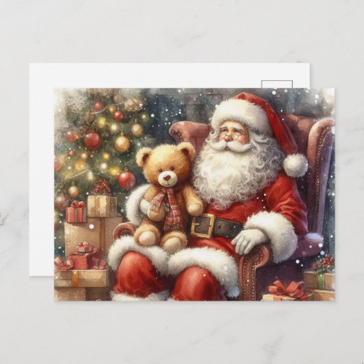 ヴィンテージサンタクリスマスポストカード ポストカード (正面/裏面)
