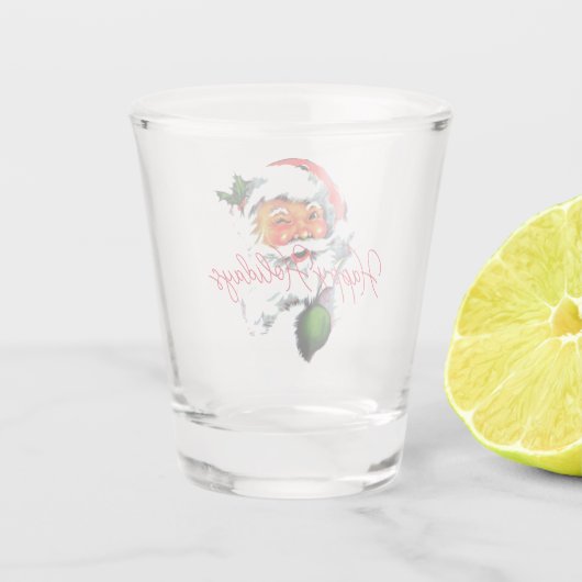 ヴィンテージサンタクリスマスレトロクラシックスタイリッシュ ショットグラス (裏面)
