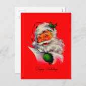 ヴィンテージサンタクリスマスレトロクラシック伝統的 シーズンポストカード (正面/裏面)