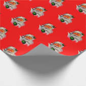 ヴィンテージサンタクリスマスレトロクラシック伝統的 ラッピングペーパー (角)