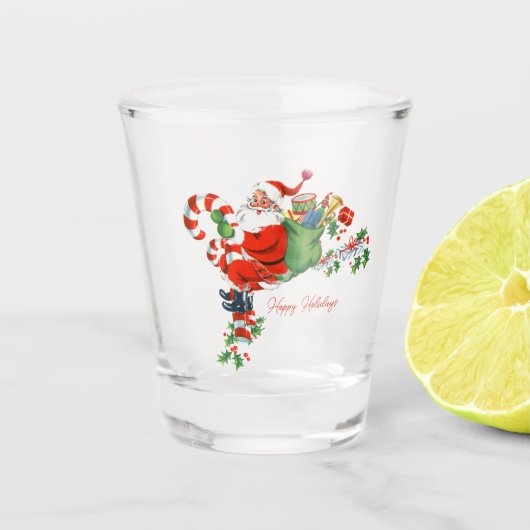 ヴィンテージサンタクリスマスレトロクラシック ショットグラス (正面)