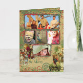 ヴィンテージサンタクリスマス5枚フォトカード シーズンカード (正面)