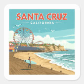 ヴィンテージサンタクルーズカリフォルニア スクエアシール (正面)