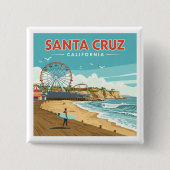 ヴィンテージサンタクルーズカリフォルニア 缶バッジ (正面)