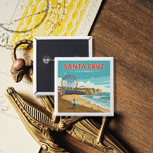 ヴィンテージサンタクルーズカリフォルニア 缶バッジ