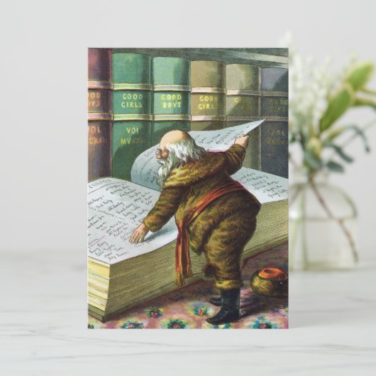 ヴィンテージサンタクロースいけなニースパーティの招待状 招待状 (スタンド正面)