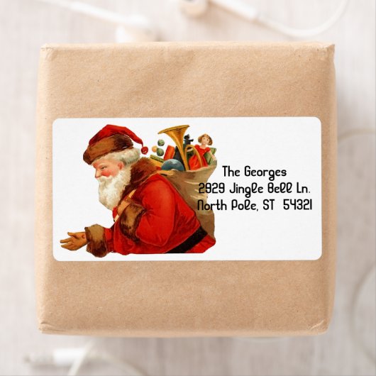 ヴィンテージサンタクロースおもちゃクリスマスホリデー ラベル (インサイチュ)
