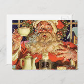 ヴィンテージサンタクロースお茶 シーズンポストカード (正面/裏面)