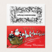 ヴィンテージサンタクロースがそりにトナカイを持つ (外部フラット)