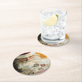 ヴィンテージサンタクロースがクリスマスの目出しを望む ラウンドペーパーコースター (インサイチュ)