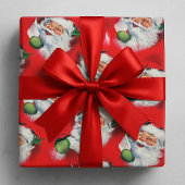 ヴィンテージサンタクロースがクリスマスリストをチェック ラッピングペーパー