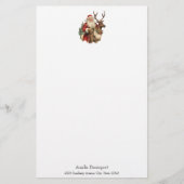 ヴィンテージサンタクロースがトナカイのクリスマスに乗る 便箋 (正面)