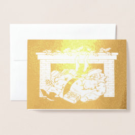 ヴィンテージサンタクロースが煙突から落ちた、ZSSPG 箔カード