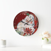 ヴィンテージサンタクロースとたくさんの贈り物 ラージ壁時計 (ホーム)