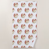 ヴィンテージサンタクロースとキャンディーケイン。 ビーチタオル (正面)