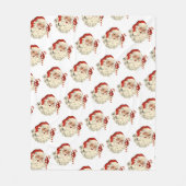 ヴィンテージサンタクロースとキャンディーケイン。 フリースブランケット (正面)