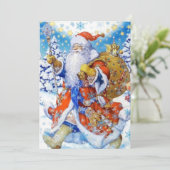 ヴィンテージサンタクロースとギフトクリスマス シーズンカード (スタンド正面)