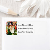 ヴィンテージサンタクロースとクリスマスツリーのおもちゃ ラベル (インサイチュ)