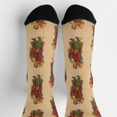 ヴィンテージサンタクロースとクリスマスツリー ソックス (上部)