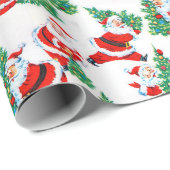 ヴィンテージサンタクロースとクリスマスツリー ラッピングペーパー (ロールコーナー)
