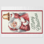 ヴィンテージサンタクロースとクリスマスベル 薄葉紙 (正面)