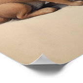 ヴィンテージサンタクロースとドッグズメリークリスマス ポスター (角)