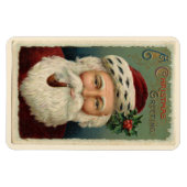 ヴィンテージサンタクロースとパイプクリスマス マグネット (横)
