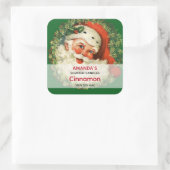 ヴィンテージサンタクロースとパインリースキャンドル スクエアシール (バッグ)