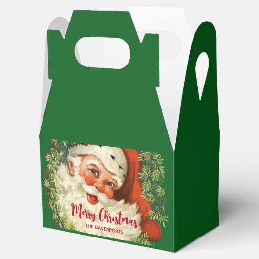 ヴィンテージサンタクロースとパインリースクリスマス フェイバーボックス (オープン)