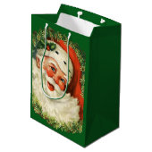 ヴィンテージサンタクロースとパインリースクリスマス ミディアムペーパーバッグ (裏面アングル)