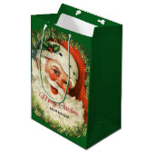 ヴィンテージサンタクロースとパインリースクリスマス ミディアムペーパーバッグ (正面アングル)