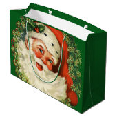 ヴィンテージサンタクロースとパインリースクリスマス ラージペーパーバッグ (裏面アングル)