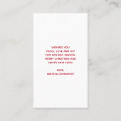 ヴィンテージサンタクロースとパインリースクリスマス 名刺 (裏面)